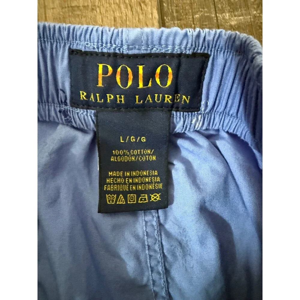 Men’s Polo Ralph Lauren Classic Fit Pony Print Boxer Shorts Sz. Large Blue